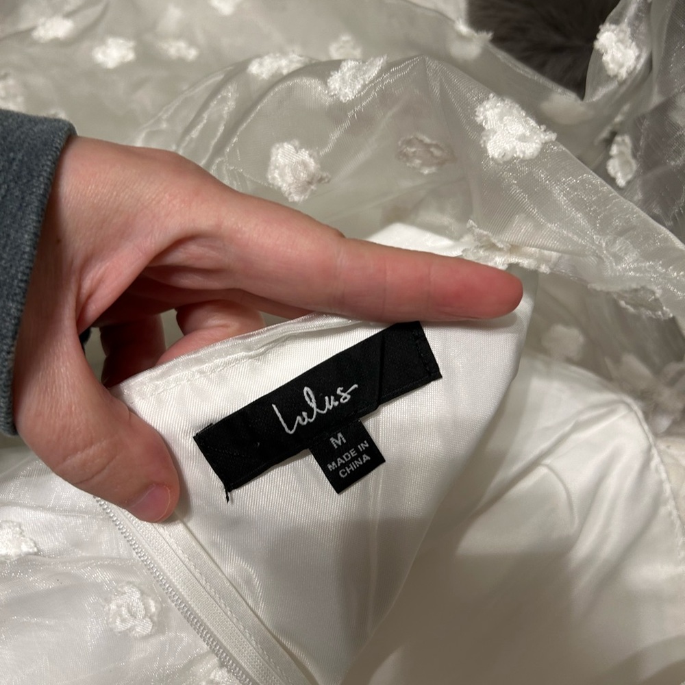 Lulu's White Puff Sleeve Wedding Dress - Picture 6 of 12